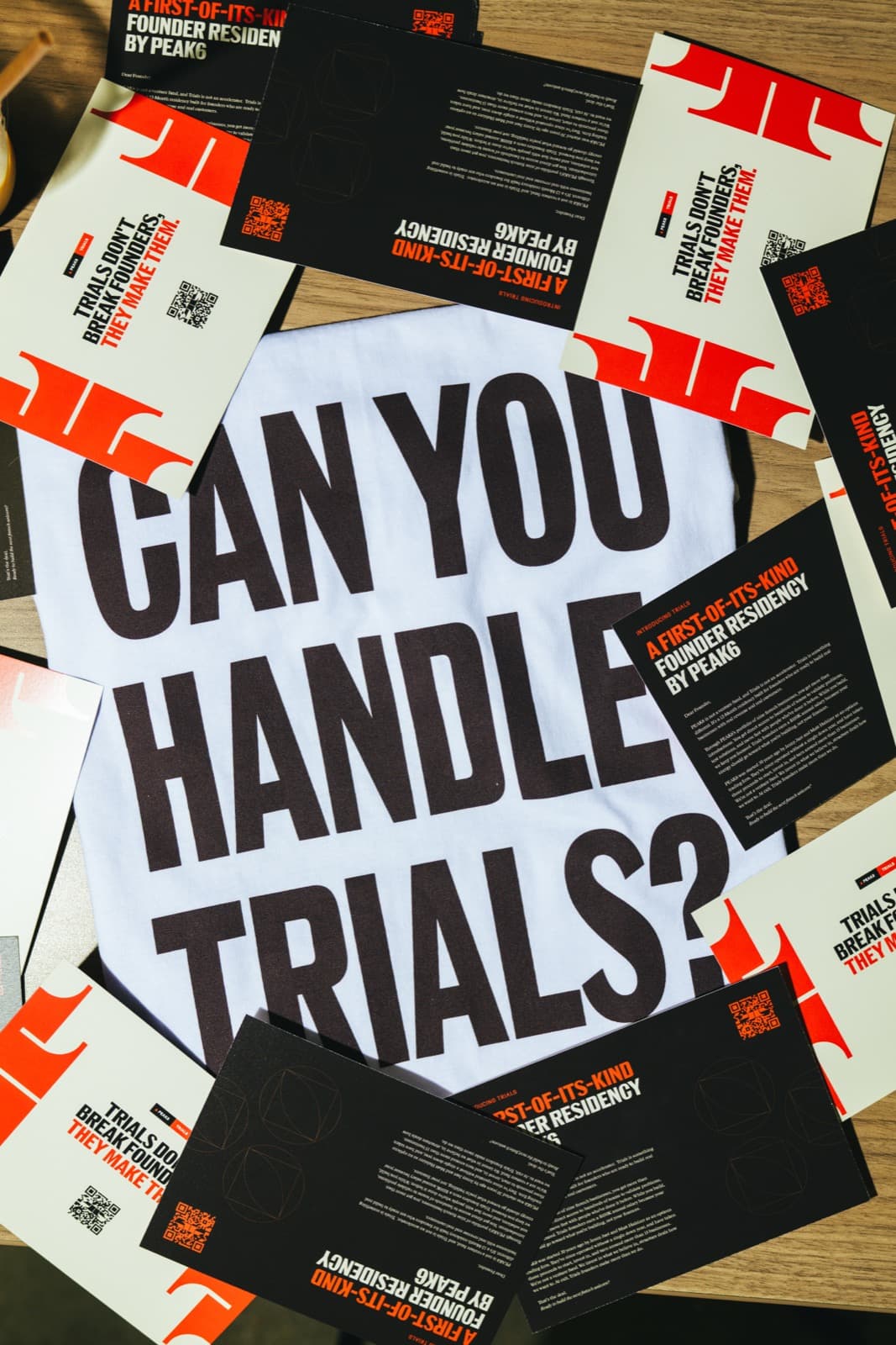 Trials branded flyers and merch